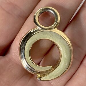 Vintage Gold Tone W Yellow Inlay Pendant